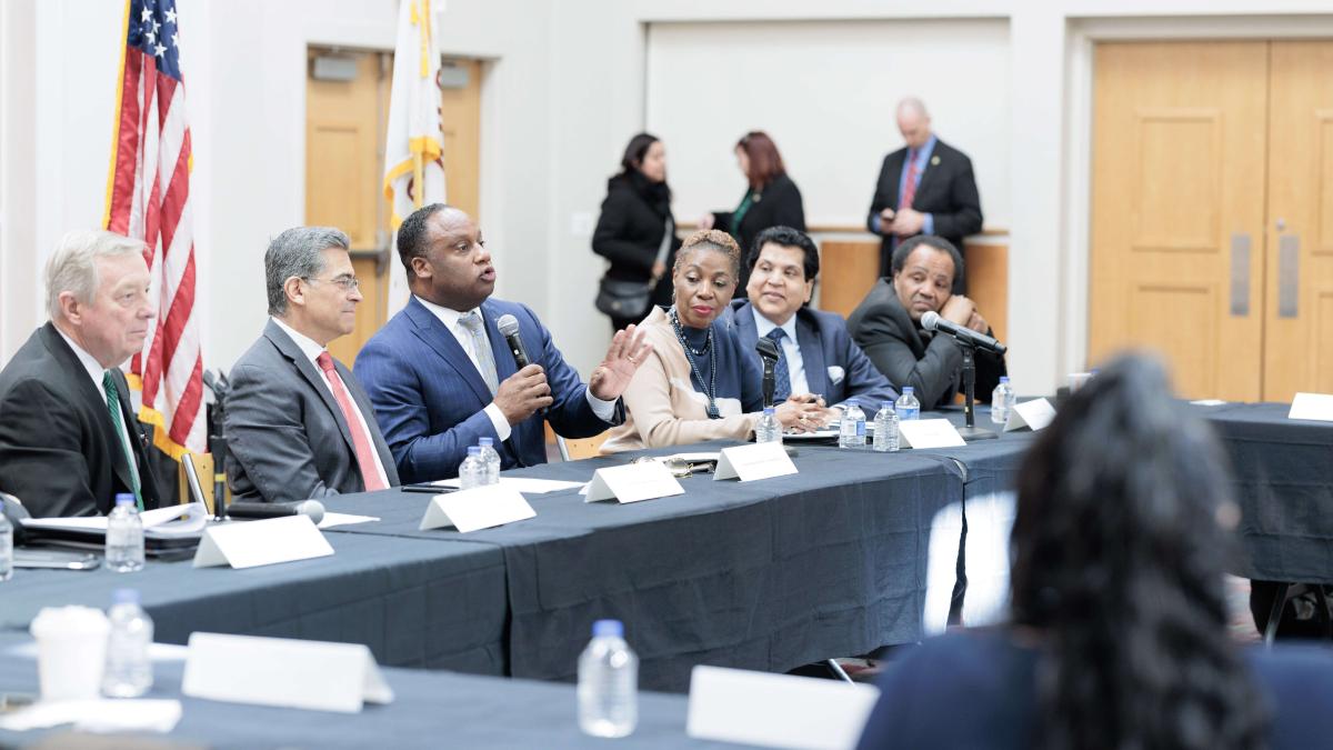 Congressman Jackson Speaking at the roundtable 