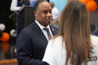 Congressman Jackson at the Leo High School Ribbon Cutting