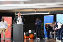 Congressman Jackson at the Leo High School Ribbon Cutting